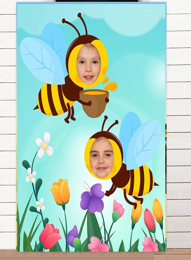 DZTRELFK Bees Banner Fun Play Party Game Backdrop Bees Pom Pom Theme Decor Decorations for Happy Bee Day Bee-Shaped Festival Party Honey Supplies - Image 1